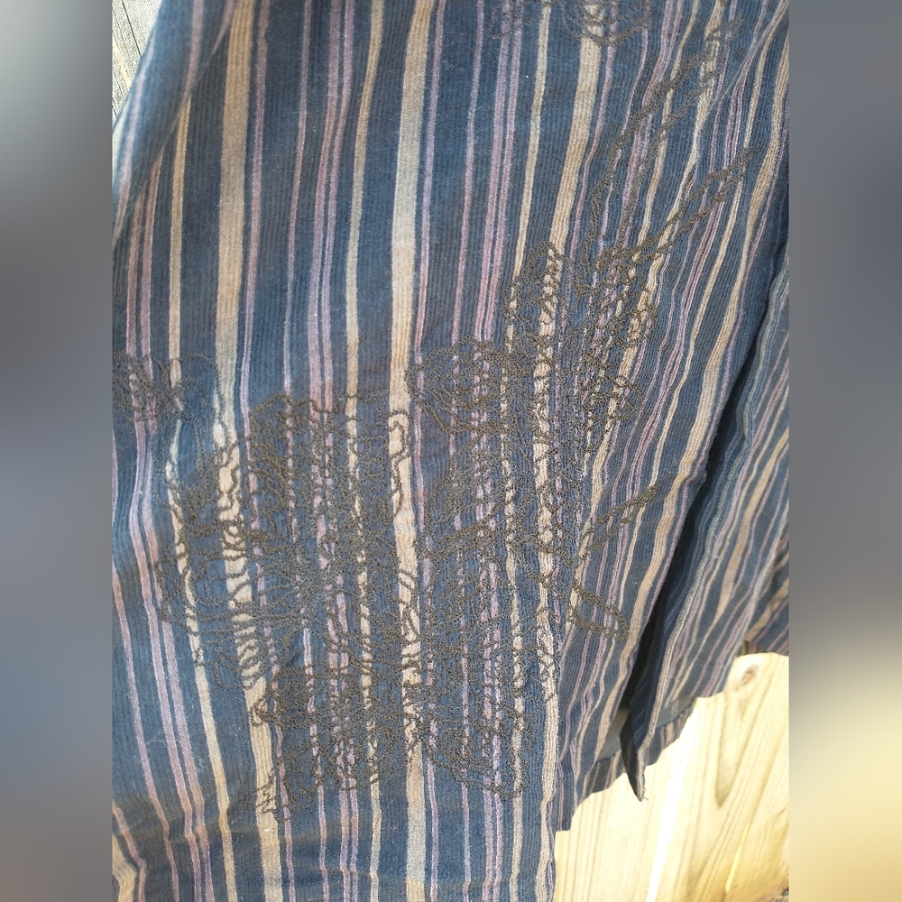 NWT Puntodue Shirt Men's XL Blue Striped Button Up Long Sleeve Casual Preppy - Picture 6 of 9